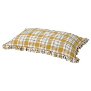 2 Mustard Plaid Ruffled Pillow Sham - Home Bedding
